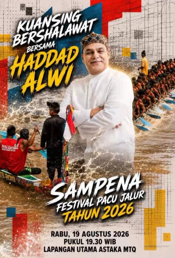 Festival Pacu Jalur 2026 Dibuka dengan Kuansing Bershalawat, Haddad Alwi Siap Gema Astaka MTQ