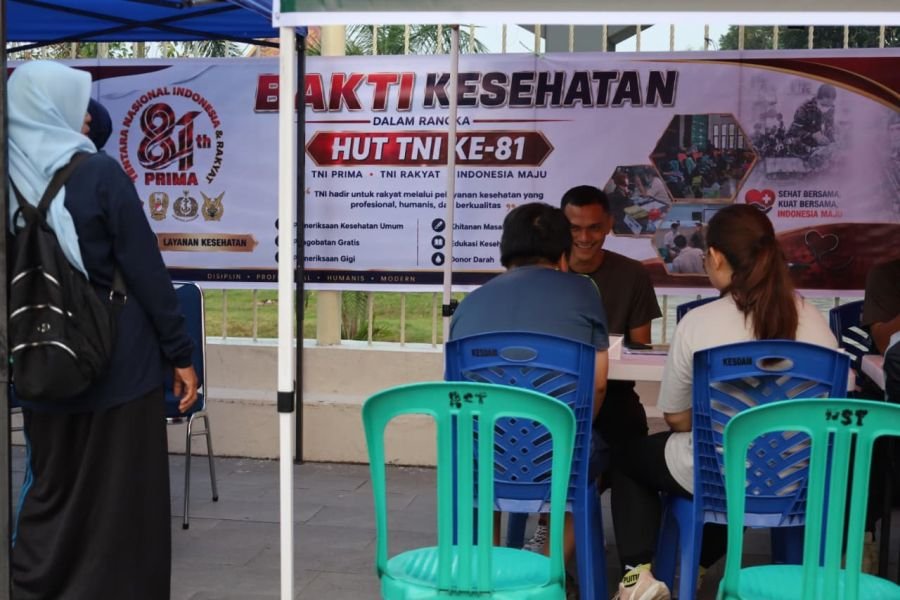 HUT ke-81 TNI, Kodam XIX/Tuanku Tambusai Hadirkan Bakti Kesehatan di Jantung Kota Pekanbaru