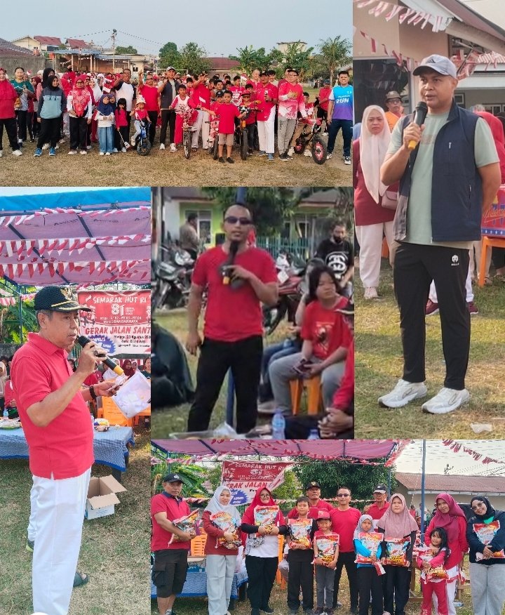 HUT RI ke-81 di RW 05 Bandarraya Pekanbaru Meriah, 81 Karung Beras Dibagikan
