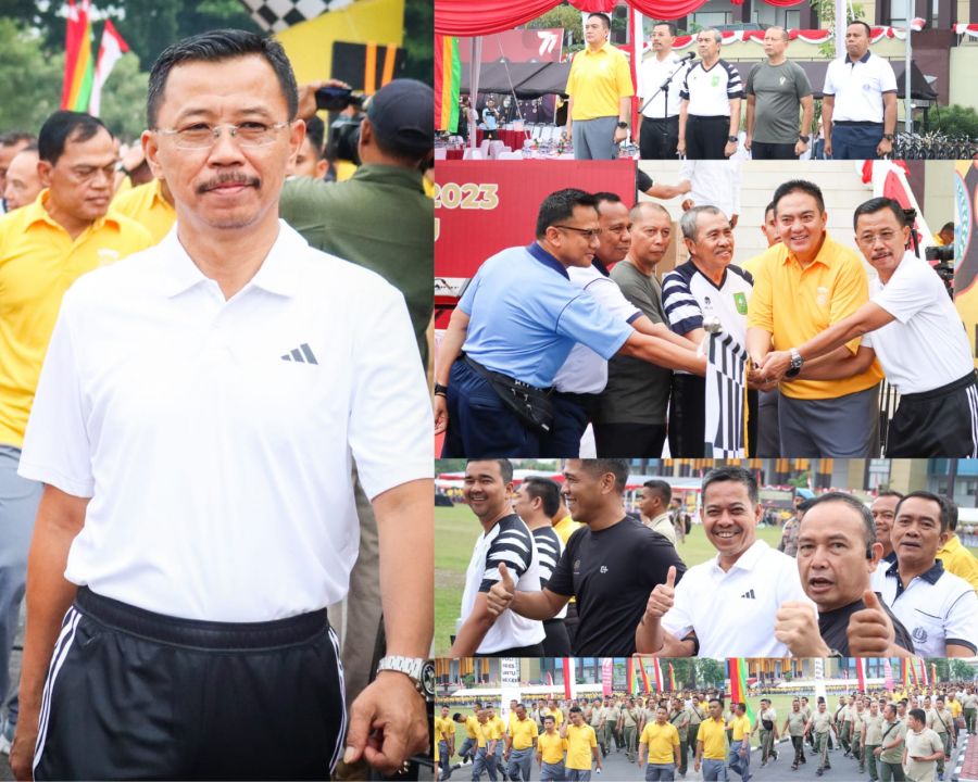 Kajati Riau Hadiri Olahraga Bersama TNI-POLRI dan Forkopimda Provinsi Riau