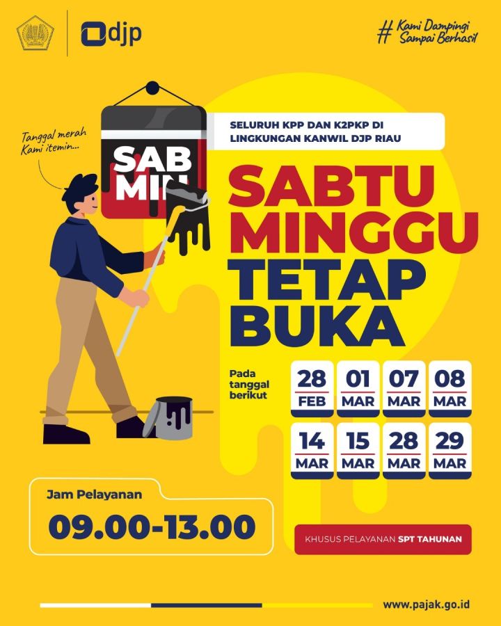 Kantor Pajak di Riau Tetap Buka Sabtu dan Minggu