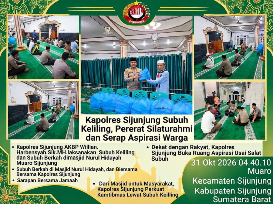 Kapolres Sijunjung Sambangi Masjid saat Subuh, Serap Aspirasi Jamaah