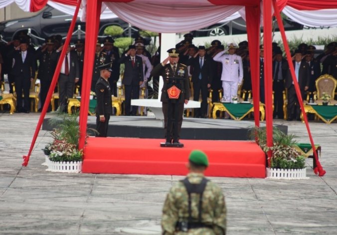 Kasdam XIX/Tuanku Tambusai Pimpin Upacara HUT TNI ke-81: TNI Kuat Bersama Rakyat