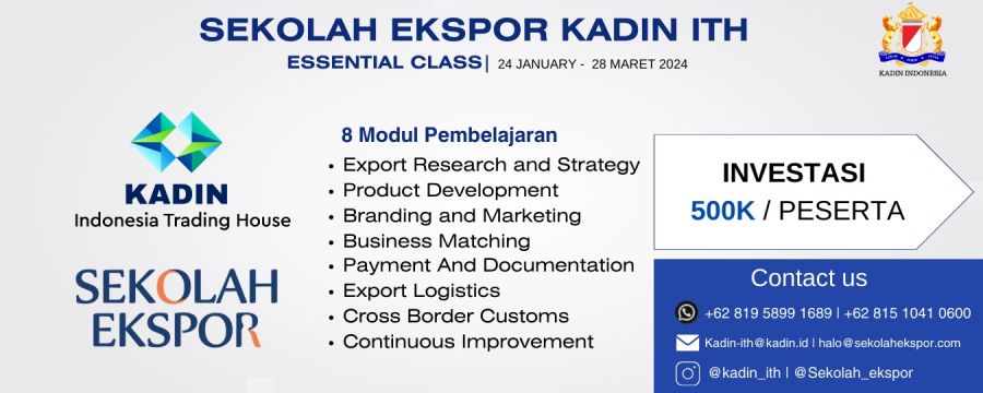 Kelas Perdana “Export Essential Class” Kadin ITH Sekolah Ekspor Dengan Metode Pembelajaran Online As