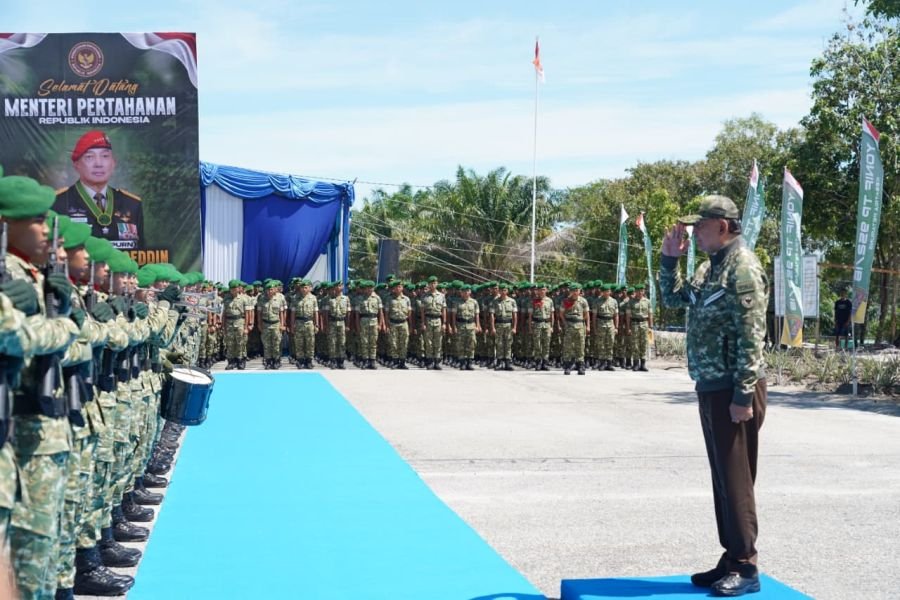 Kodam XIX Tuanku Tambusai Dampingi Kunjungan Menhan RI ke Yonif TP 952/Imam Bulqin, Perkuat Pembangunan Satuan