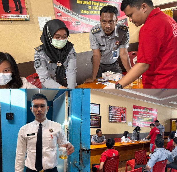 Konsisten Perangi Narkoba Lapas Kelas IIA Pekanbaru Gelar Test Urine