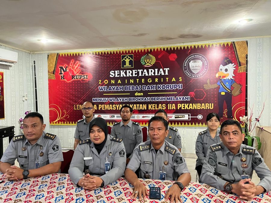 Lapas Pekanbaru Ikuti Rapat Anev Pembinaan Kinerja Penyelenggaraan Pemasyarakatan