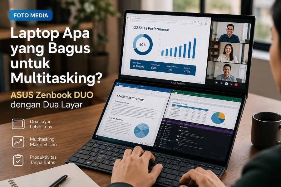 Laptop Apa yang Bagus untuk Multitasking? ASUS Zenbook DUO dengan Dua Layar