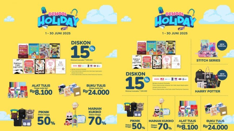 Libur Sekolah Tiba, Gramedia Tawarkan Promo Menarik Bertajuk School Holiday