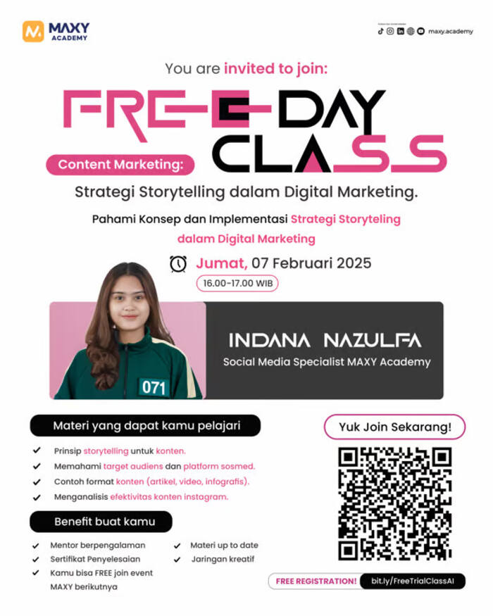 MAXY Academy Gelar Free Day Class: Strategi Storytelling dalam Digital Marketing Bersama Indana Nazu