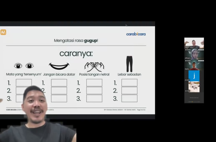 MAXY Academy Sukses Gelar Webinar Public Speaking Gratis Bersama CEO dan Co-Founder Carabicara Danar