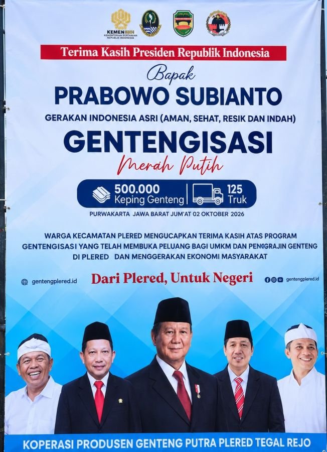 Mendagri dan Menteri PKP Lepas 125 Truk Angkut 500.000 Genteng Plered di Purwakarta