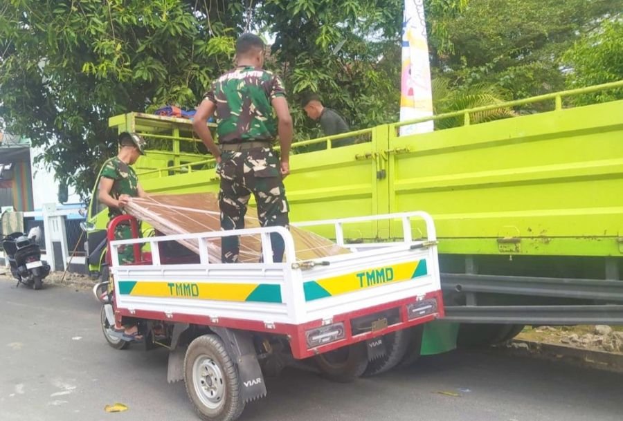 Motor Roda Tiga' Satgas TMMD 129 Bojonegoro Bawa Harapan Rumah Layak Huni Warga Kesongo