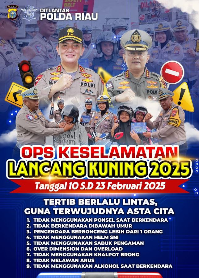 Mulai 10 Februari, Polda Riau Gelar Operasi Keselamatan Lancang Kuning 2025