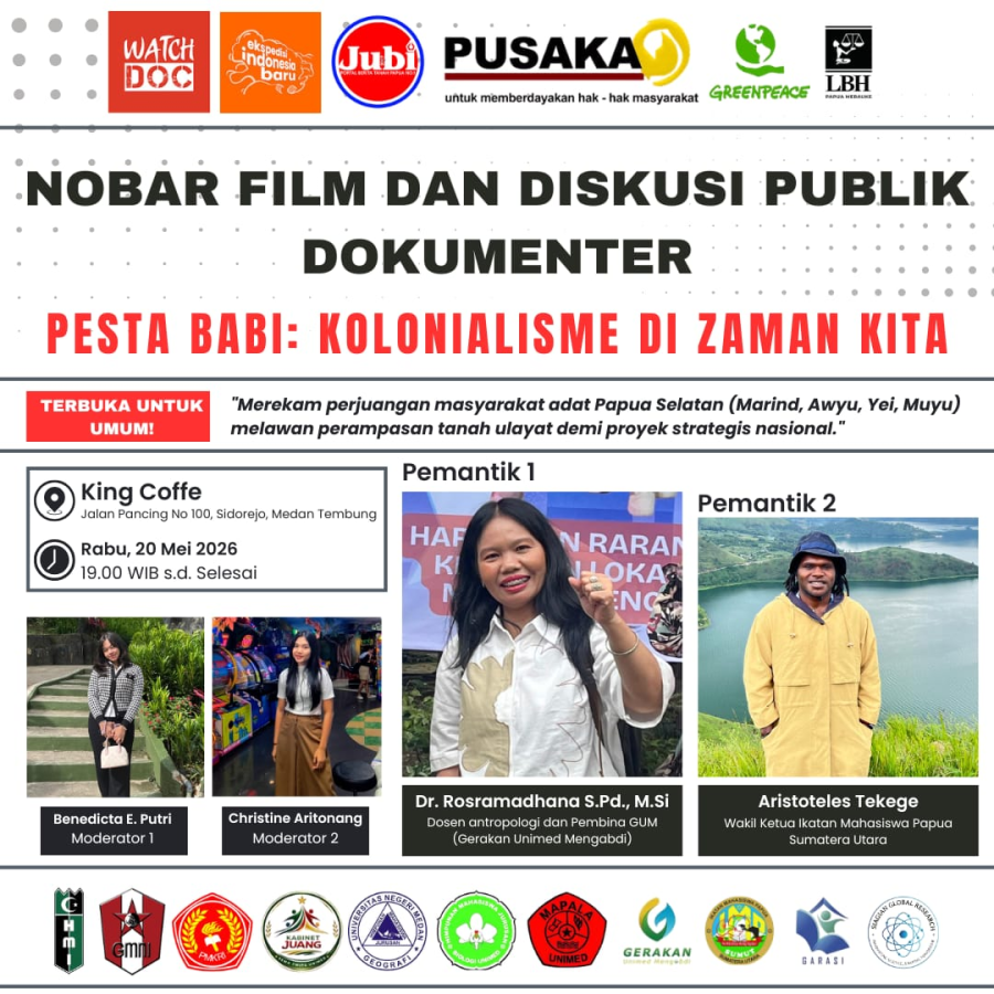 Nobar Film “Pesta Babi: Kolonialisme di Zaman Kita” Sukses Digelar di Medan