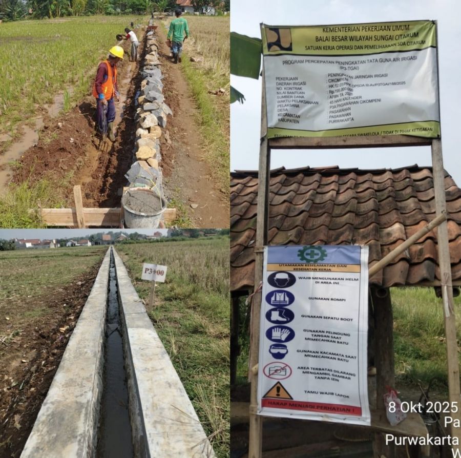 Pemdes Pasawahan Bangun Jaringan Irigasi Cikompeni, Petani Kini Nikmati Air Lancar