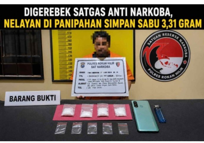 Polsek Panipahan Gerebek Rumah, Pria 38 Tahun Inisial PN Ditangkap dengan Sabu