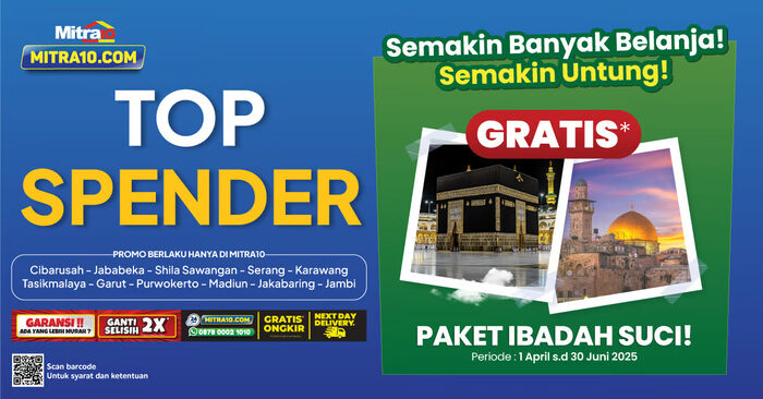 Program Top Spender Mitra10 Hadirkan Hadiah Paket Ibadah Suci untuk Pelanggan Setia