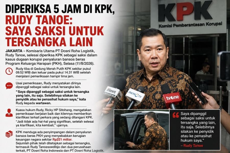 Rudy Tanoe Selesai Diperiksa KPK Terkait Kasus Bansos Beras