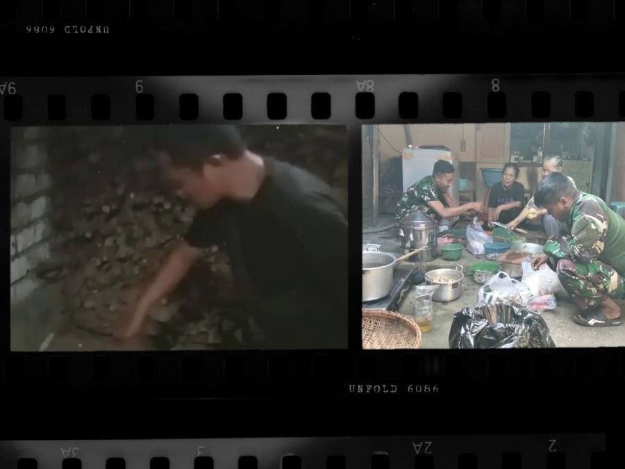 Satgas TMMD ke 129 Kodim 0813 / Bojonegoro Bantu Warga Memasak, Pererat Kebersamaan di Desa Kesongo 