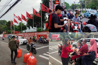Sayap PDI Perjuangan Bagi Ribuan Takjil di Jalan Raya