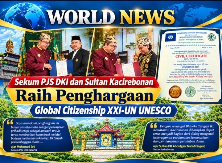 Sekum PJS DKI Jakarta Raih Penghargaan Global Citizenship XXI, Perkuat Media dan Tehnologi