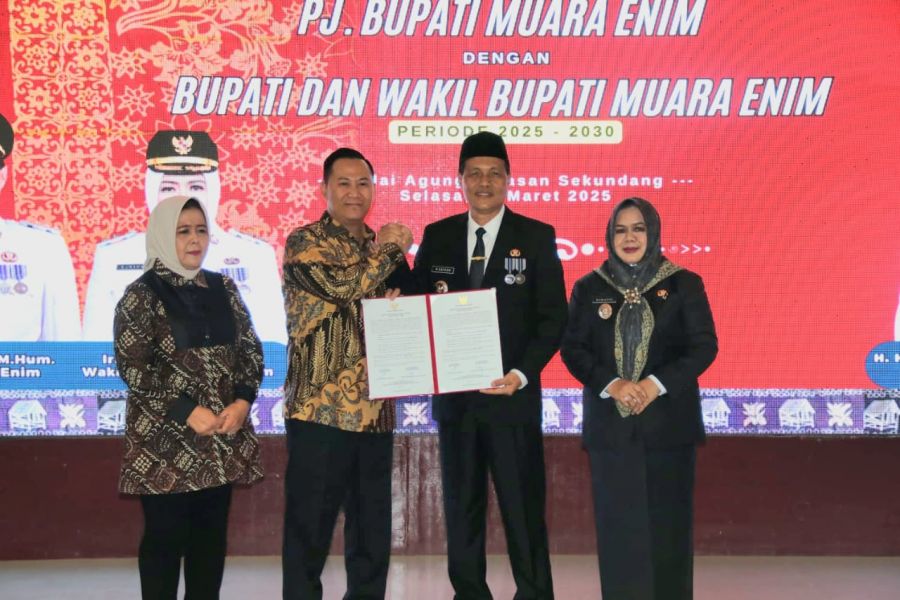 Serah Terima Jabatan Bupati Muara Enim Periode 2025-2030
