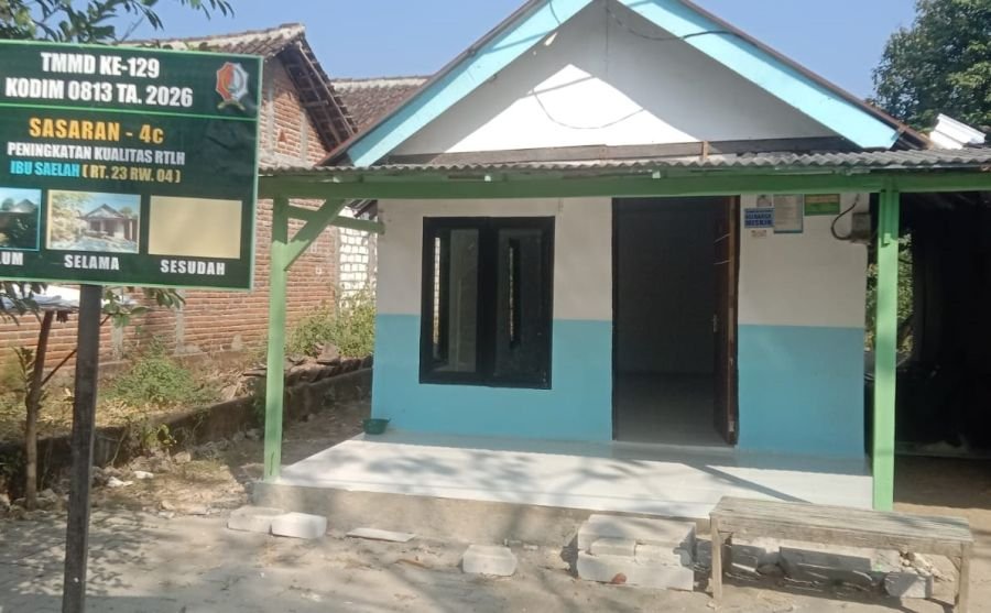 Sinergi TNI-Rakyat, Rehab 9 Unit Rutilahu TMMD 129 Bojonegoro Tuntas 100 Persen