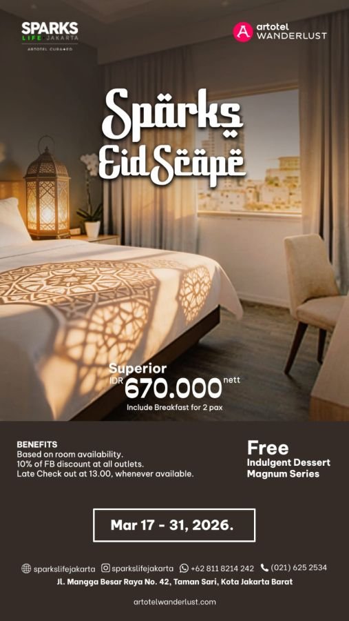 Sparks Eid Scape Laris, Hotel Sparks Life Jakarta Tawarkan Paket Lebaran Murah