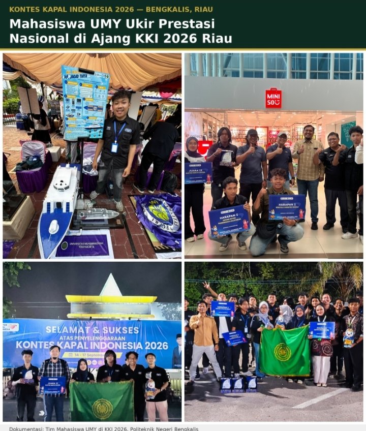 UMY Sabet Tiga Penghargaan di Kontes Kapal Indonesia 2026 Bengkalis 