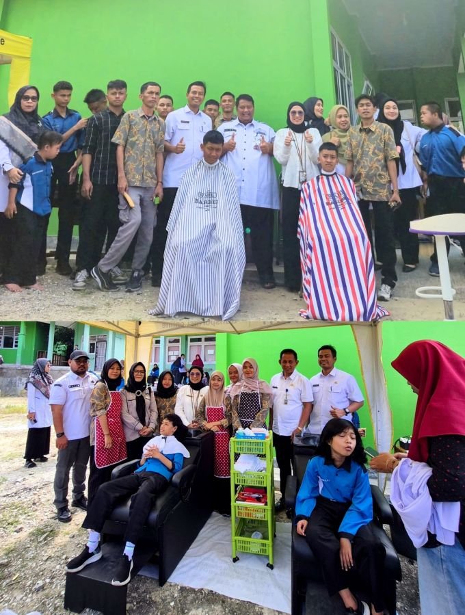 UPT Daksa Going to School di SLB Negeri Pembina, Berikan Layanan Pangkas Rambut dan Creambath Gratis