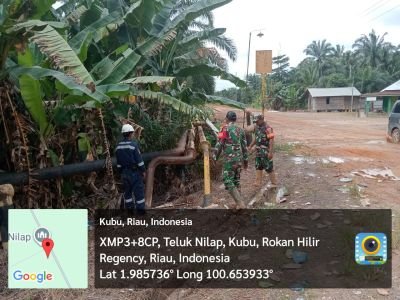 Babinsa Kubu Tingkatkan Pengawasan Aset Migas di Teluk Nilap