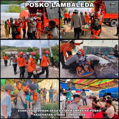 Pasukan Pelopor BKO Polda NTT Layani Pengungsi Gempa, Buka Akses Jalan hingga Sediakan Air Bersih