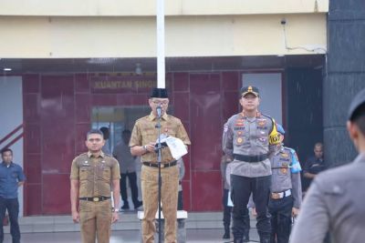 Ratusan Personel Gabungan Ikuti Apel Kesiapan Karhutla di Kuansing